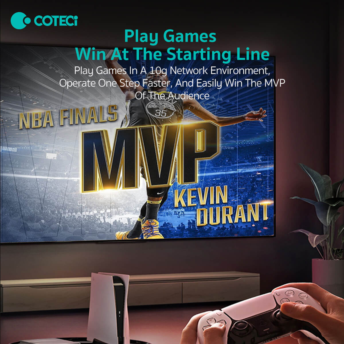 COTEetCi CTA 8 Class 10 Gigabit Ethernet Cable optimized for gaming, providing ultra-fast 10G network speeds for a competitive edge in online gaming.